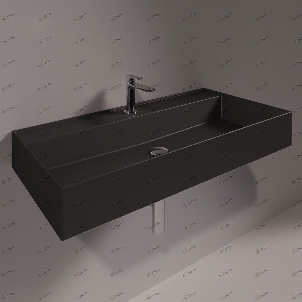 AG91NEROMATT Подвесная раковина настенная прямоугольная Simas Agile черная