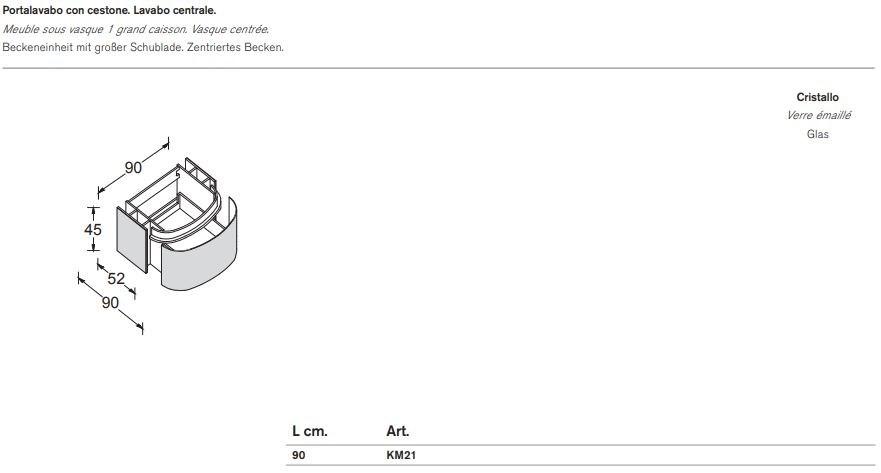 ARTELINEA Мебель для умывальника из эмалированного хрусталя с корзиной sun-id-1358489 - Вид №2