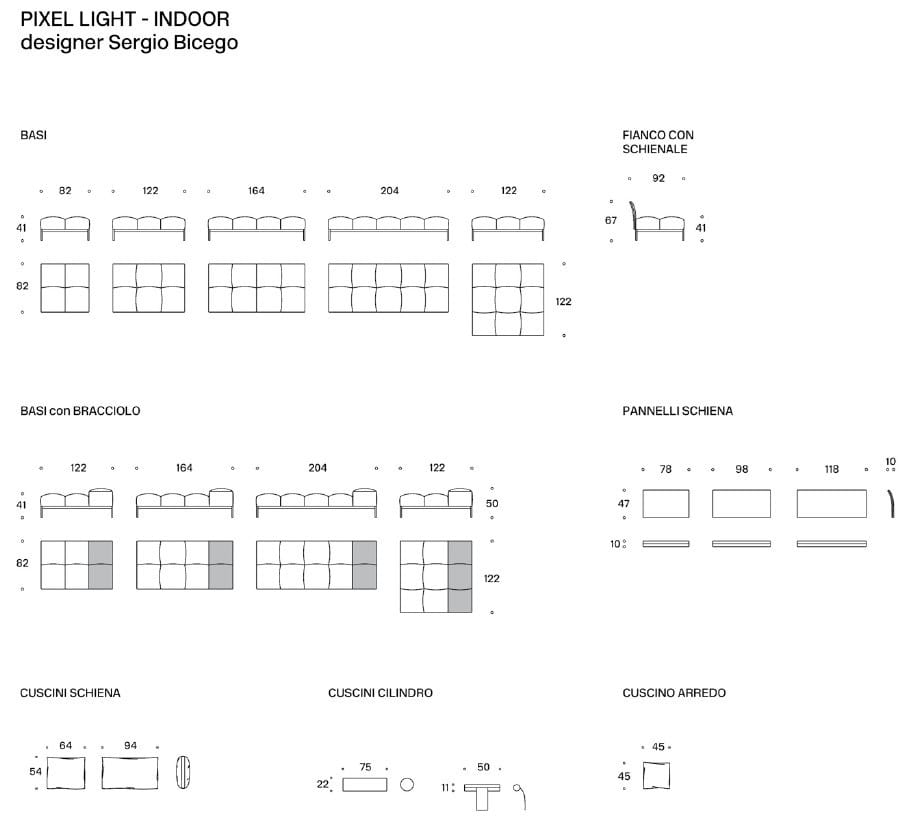 Ткань сад диван Saba Italia Pixel Light ARCH-00122852 - Вид №5