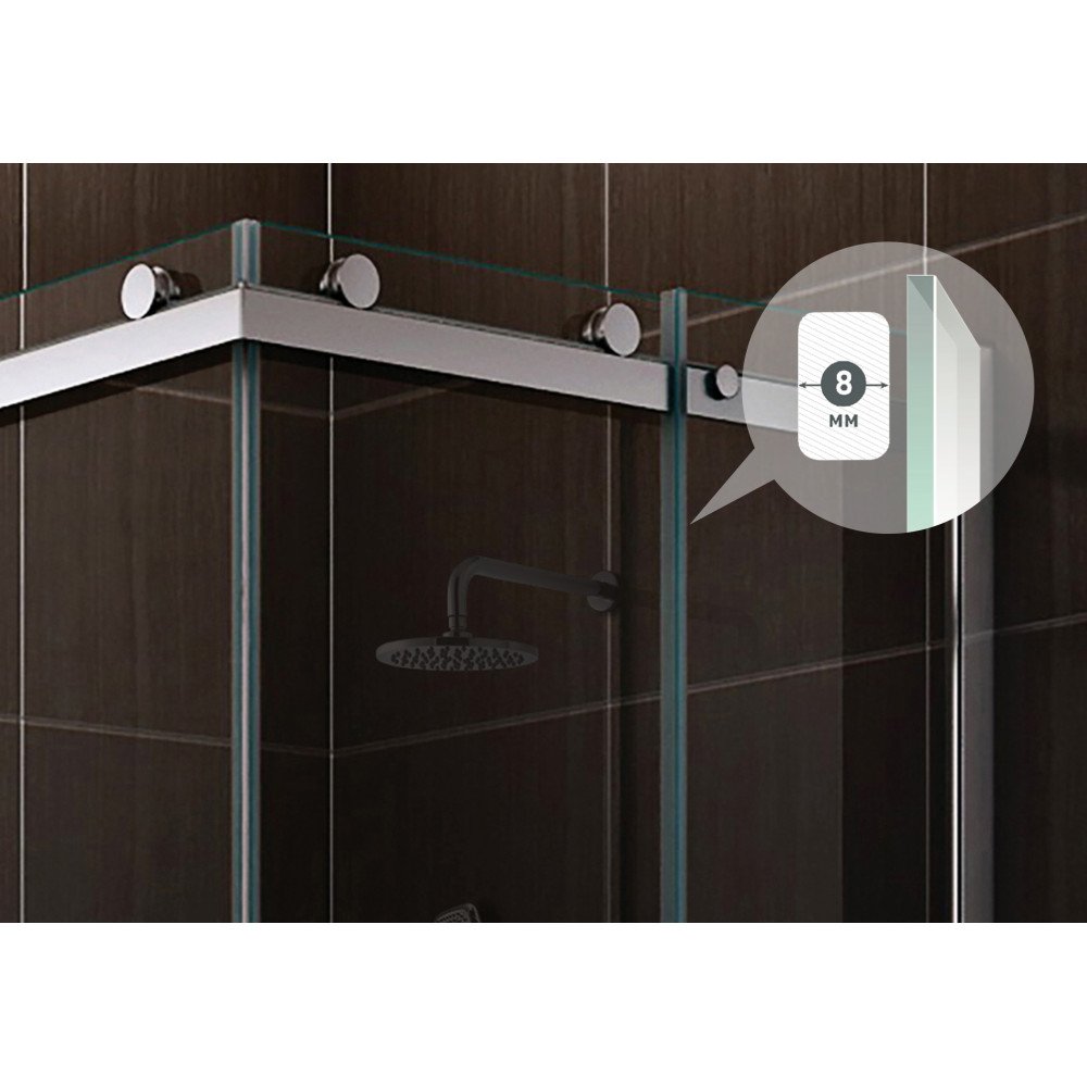 061027 Душевой уголок GELIOS 1000*1000  Berges DARK - Вид №2