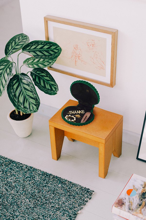 Шкатулка для украшений бархатная зеленая Shell DOIY  00-3880881 Зеленый  - Вид №1