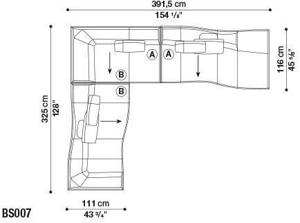 B&B Italia Модульный угловой диван из ткани Bend sun-id-1444225 - Вид №29