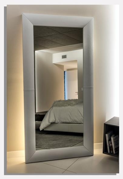 MORADA Зеркало из кожи прямоугольное с рамой  Masterpiece mir  - Вид №1