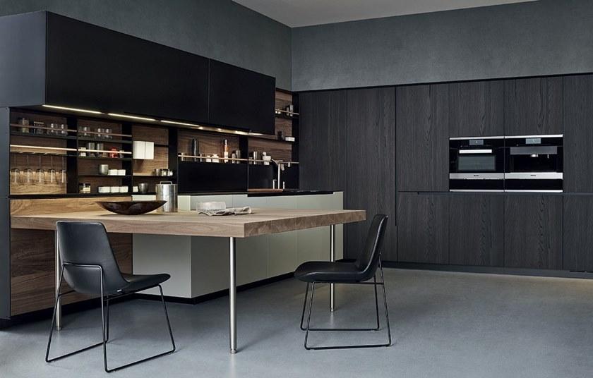 Poliform Кухня из стали и дерева с полуостровом sun-id-1424834 - Вид №26