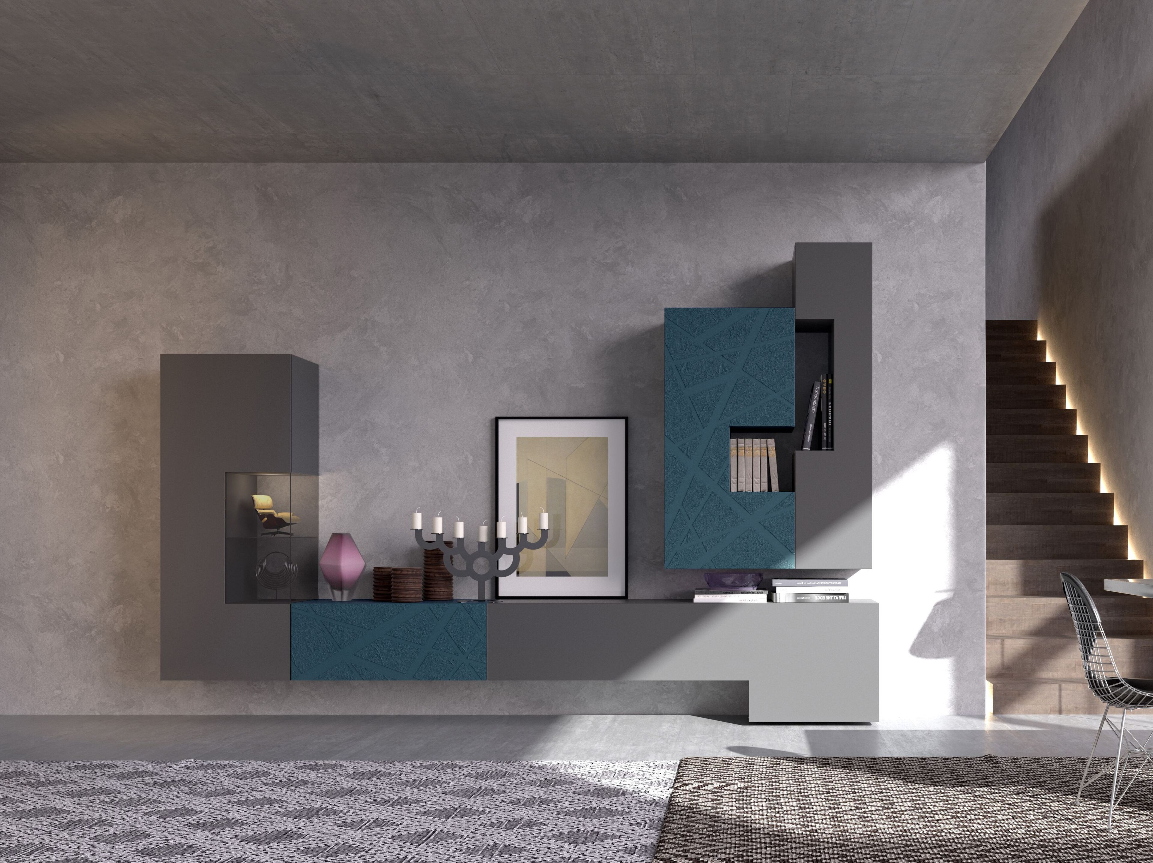 Деревянная секционная оборудованная стена Voltan барельеф ARCH-00079979