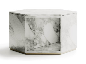 Мраморный шестиугольный журнальный столик