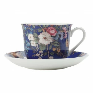 Чашка фарфоровая с блюдцем синяя в подарочной упаковке "Цветочная муза" MAXWELL & WILLIAMS УИЛЬЯМ КИЛБУРН 00-3946820 Синий