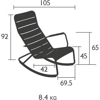 Fermob Садовое кресло-качалка из алюминия с подлокотниками Luxembourg 4166 - Вид №7