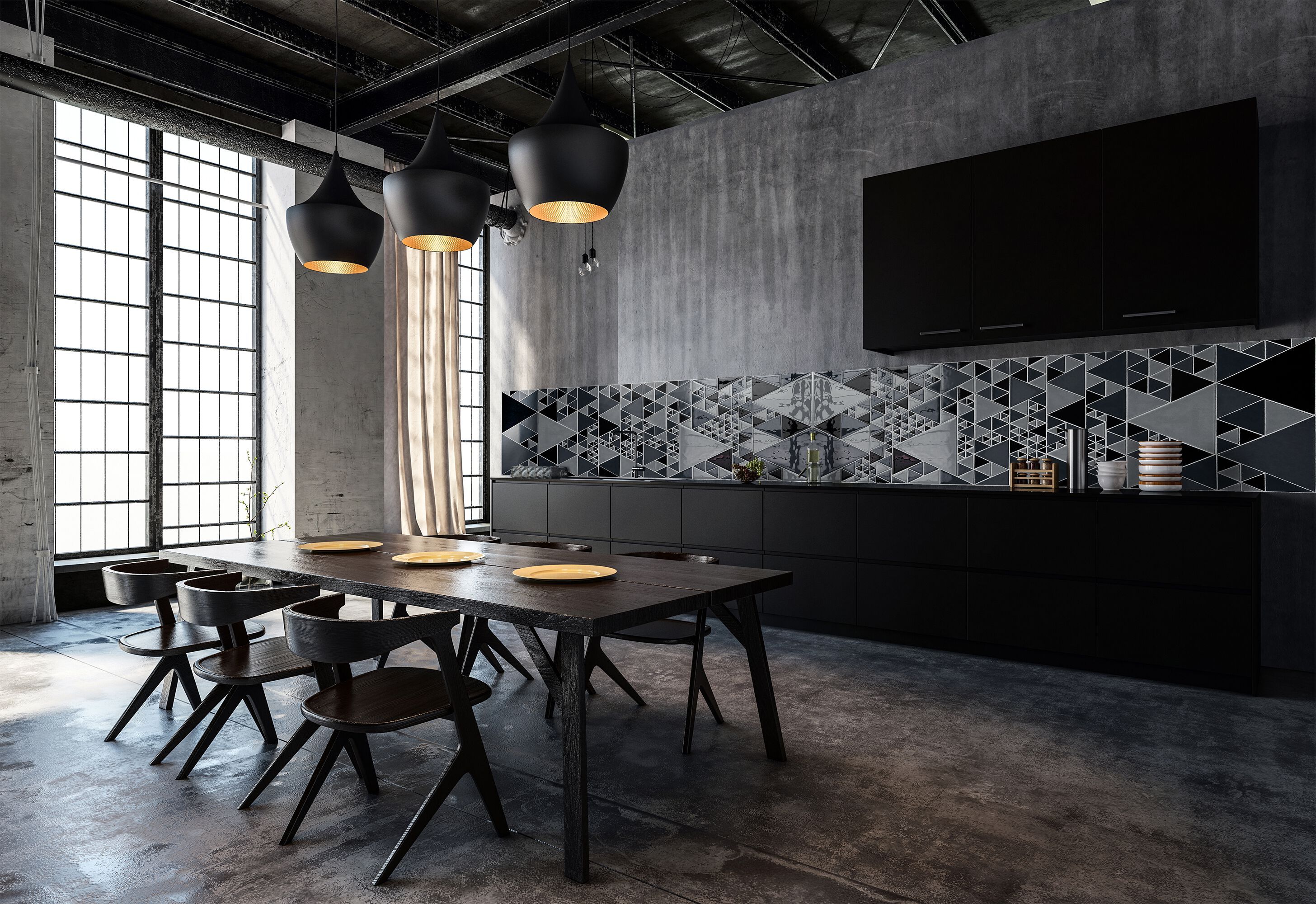 Декоративная стеклянная панель VETROVIVO GEOMETRIC GAMES ARCH-00111257 - Вид №1