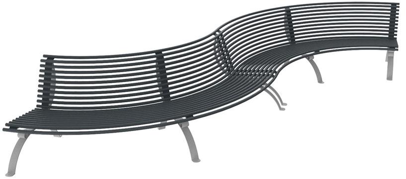 Lazzari Изогнутая металлическая скамья со спинкой Positano sun-id-1487510 - Вид №2