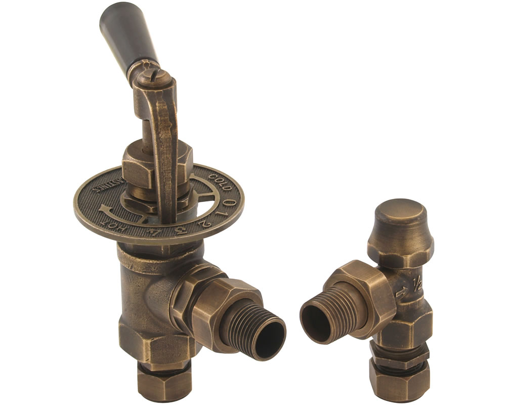 LD098 Дроссельная заслонка 15 мм впускной ручной клапан радиатора (античная латунь) Сarronheating 