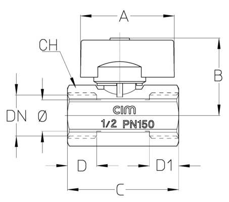 CIMBERIO CIM 011 38 Шаровой кран серии "Мини" ВР/ВР CIM 011  - Вид №1