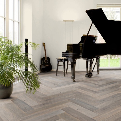 Паркет Ёлка Solidfloor New classic Кэнтрбери Дуб Натур с брашью (Текстурированная) 610х122 мм 1194938 - Вид №4