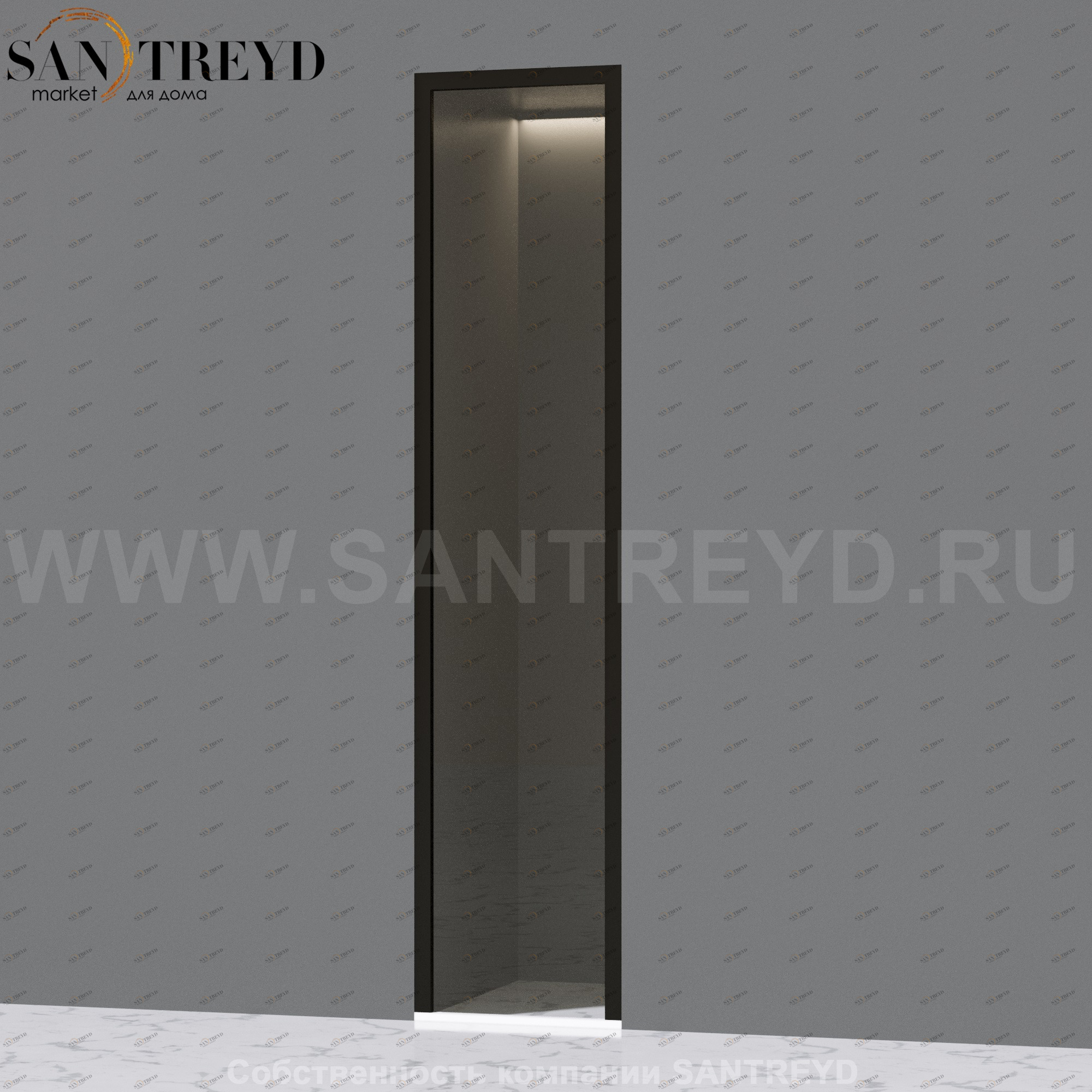 Effegibi FIT 50 Стеклянная панель с профилем из черного алюминия. Размеры: длина 50 см, высота 210 см HF10020001 FitBox