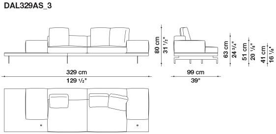 B&B Italia 3-х местный тканевый диван Dock sun-id-1376507 - Вид №62