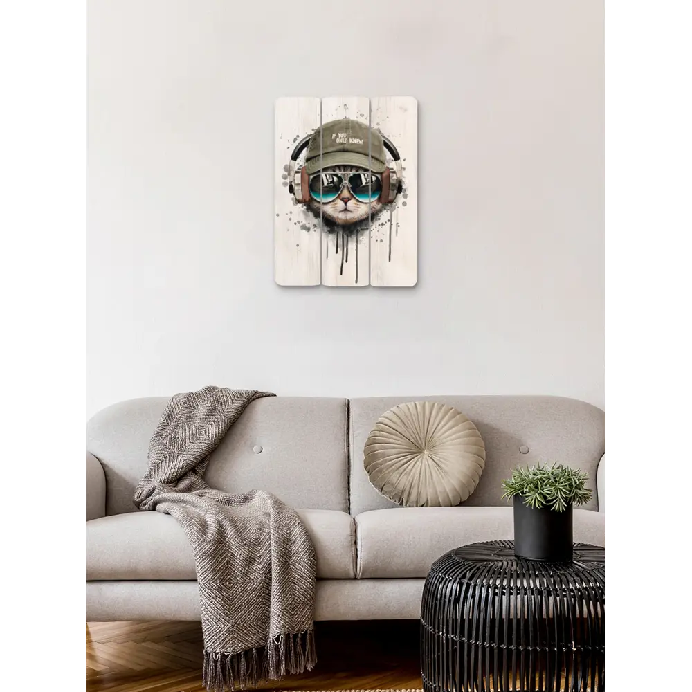 Картина на МДФ Кот хипстер 30x40 см POSTERMARKET STLM-2169949 - Вид №4