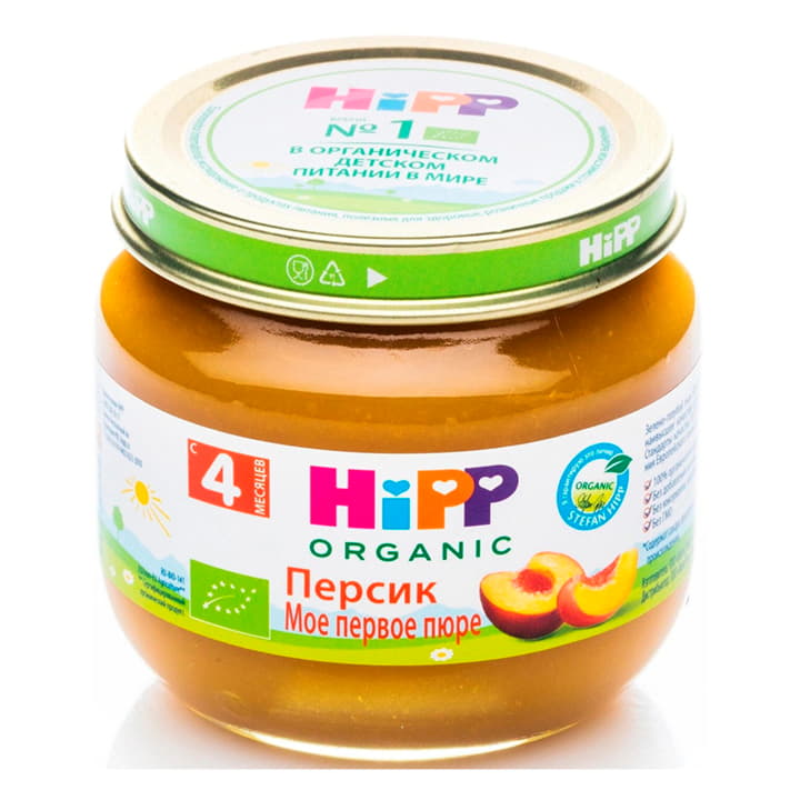 Фруктовое пюре Персик с 4 месяцев мое первое пюре HiPP 80 г Santreyd 15604