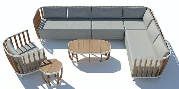 Ethimo Низкий овальный столик для сада из тика Swing Swtr05 - Вид №6