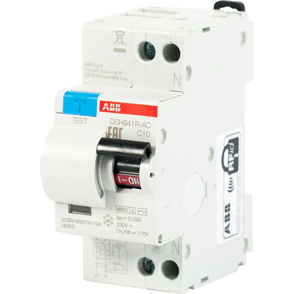 Дифференциальный автомат ABB DSH941R 1P N C10 А 30 мА 4.5 кА АС 2CSR145001R1104 STLM-2124321