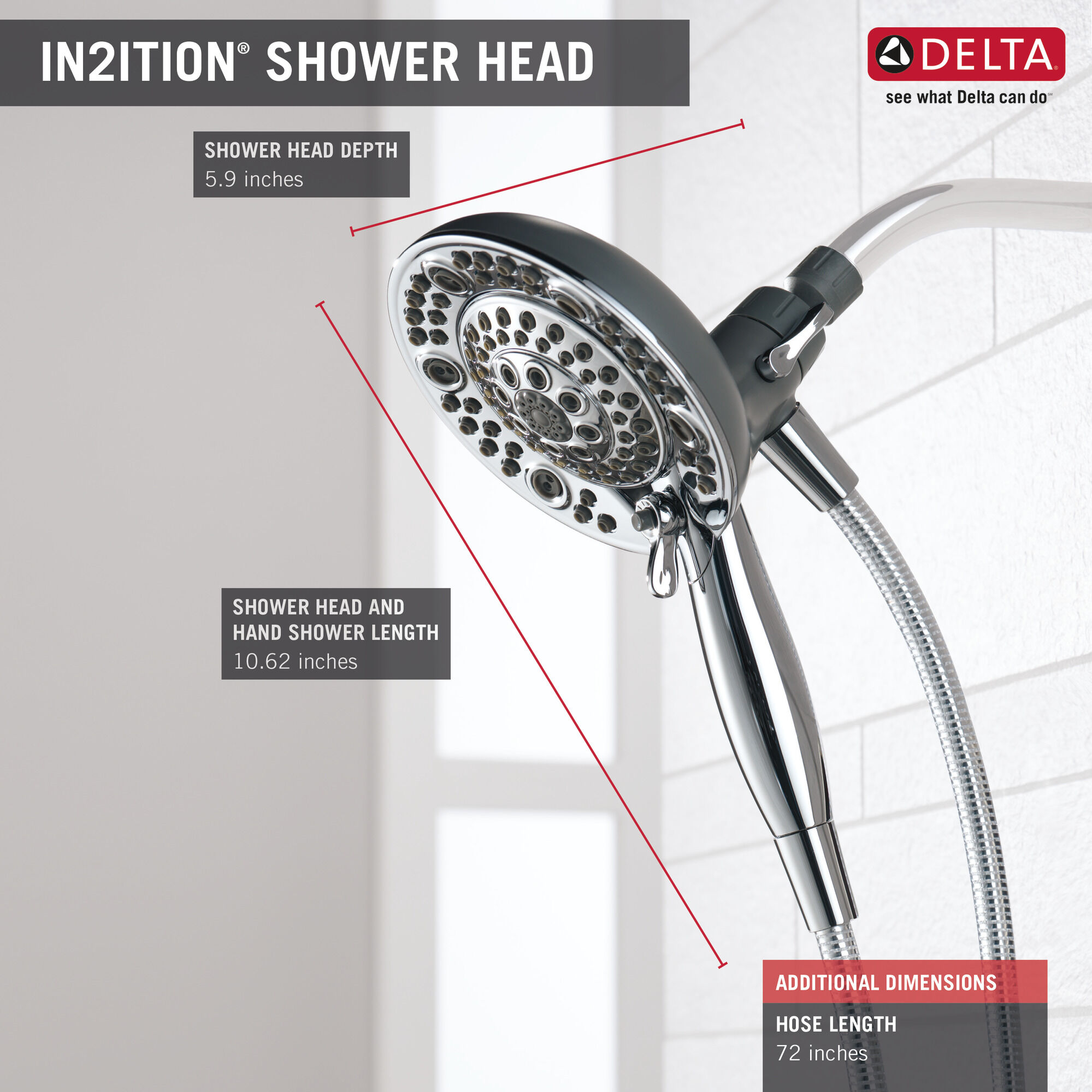 75588 In2ition® Душ два в одном Delta Faucet Universal Showering Хром  - Вид №2
