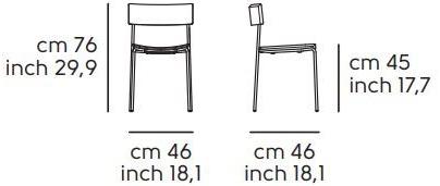 Midj Штабелируемый стул из дерева и стали Mito sun-id-1492170 - Вид №4