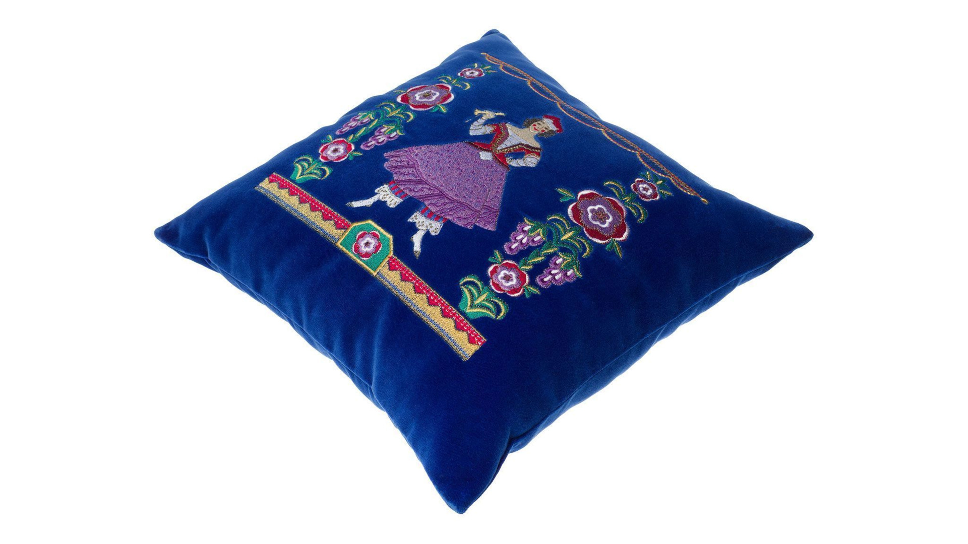 10660409 Торжокские золотошвеи Подушка диванная "Балерина" бархат Разм. 40*40 Мод. 906 Бархат  - Вид №1