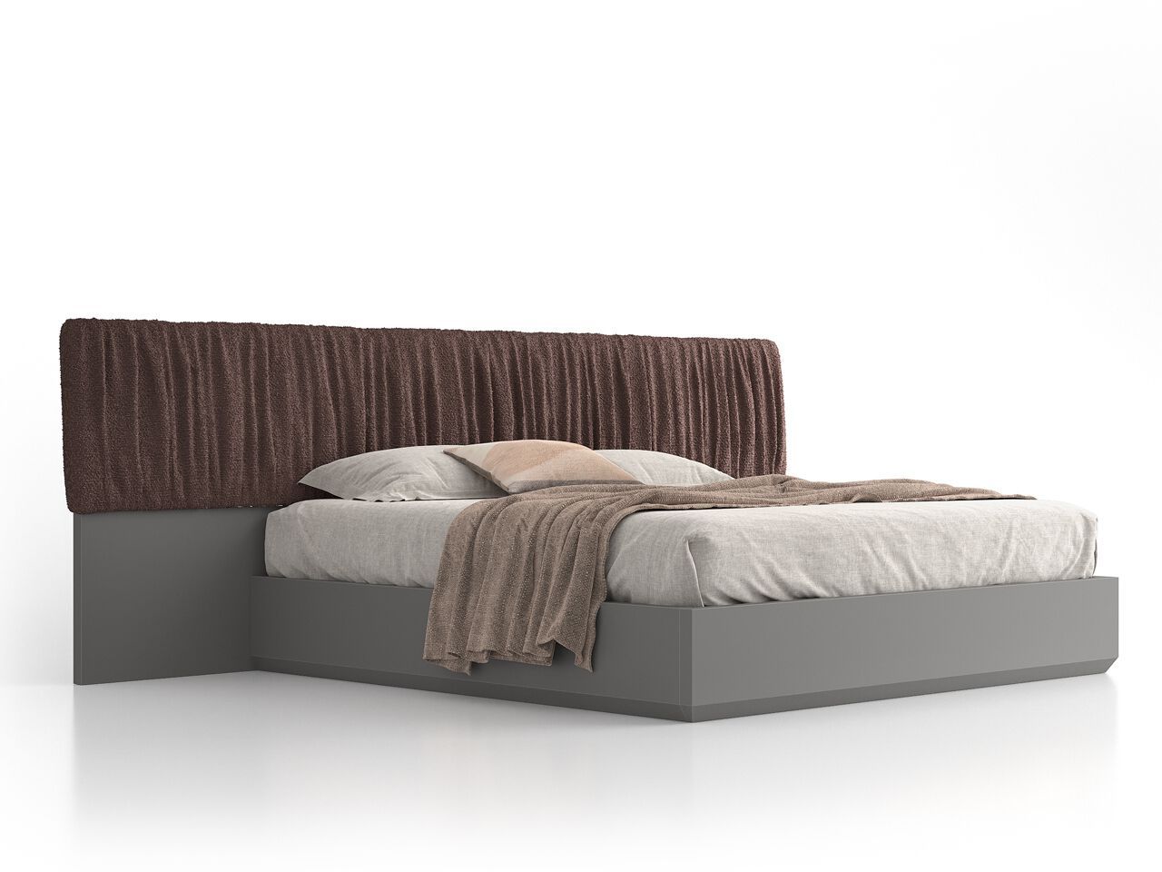 Деревянная двуспальная кровать-контейнер с мягким изголовьем Santalucia Mobili SOLANO PLISSÈ ARCH-00098374