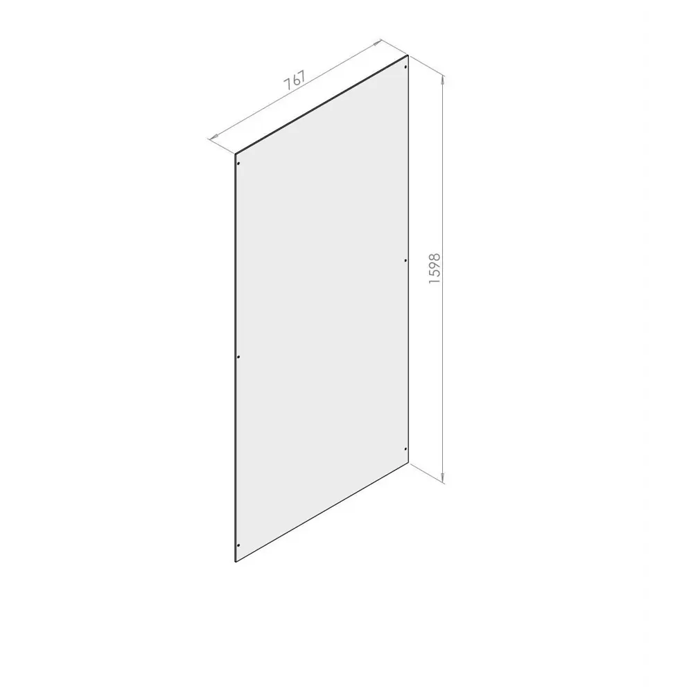 Стенка для душевой ширмы Domani-Spa Simple 1/4 круга 90x90 см 6 отверстий цвет черный 87210113 STLM-2202024 - Вид №1