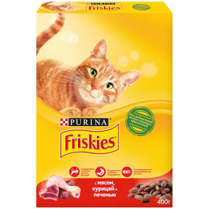 Т00007819 Корм для кошек с мясом, курицей и печенью, сух. 400 г Friskies