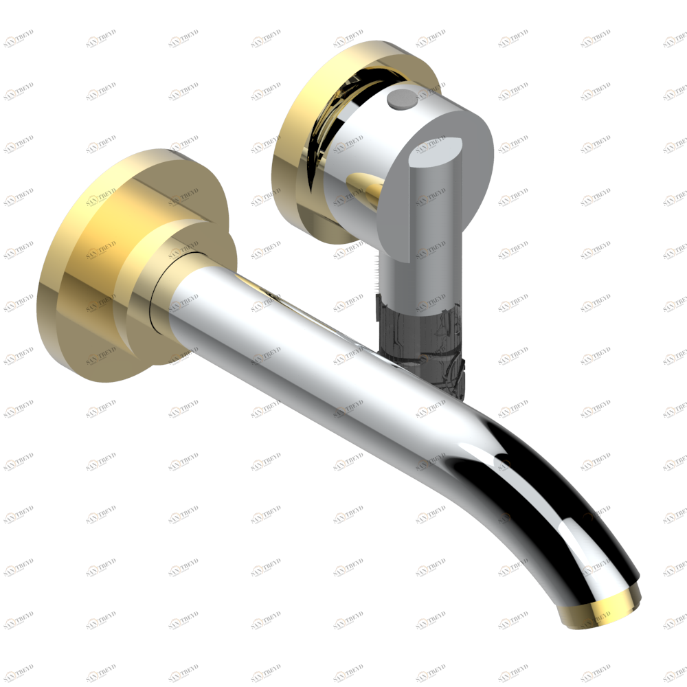 A33-6541B Trim only for Built-in basin mixer with spout (two x 1/2'' inlets and one 1/2'' outlet), without waste Thg-paris Bambou с чёрным хрусталём Хром/золото A33 6541B CAT.A