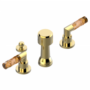 A34-207KA Смеситель для биде KOHLER с вакуумным прерывателем Thg-paris Bambou с хрусталём янтарного цвета Покрытие PVD золотистый цвет