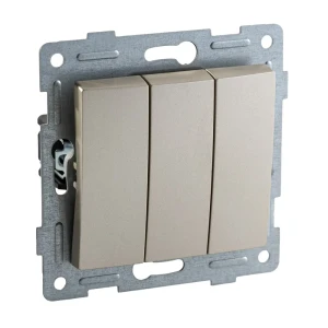 Выключатель встраиваемый Gusi Electric Ugra 3 клавиши цвет шампань