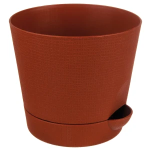 Горшок цветочный «Партер» D19, 2, 8л., пластик, Оранжевый / медный