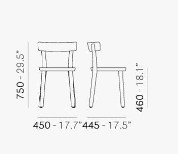 Стул из ясеня с мягким сиденьем Pedrali Народная ARCH-00082117 - Вид №3