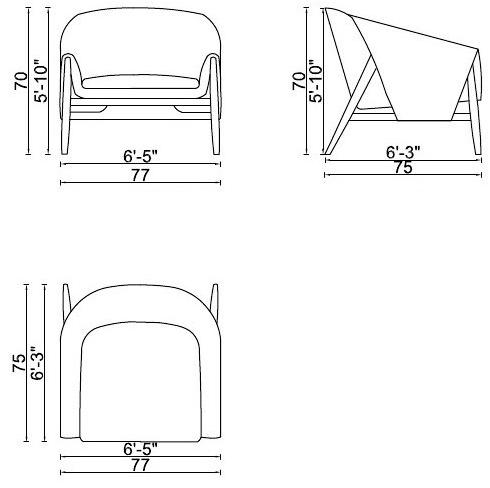 ENNE Кресло из ткани с подлокотниками sun-id-1352325 - Вид №3