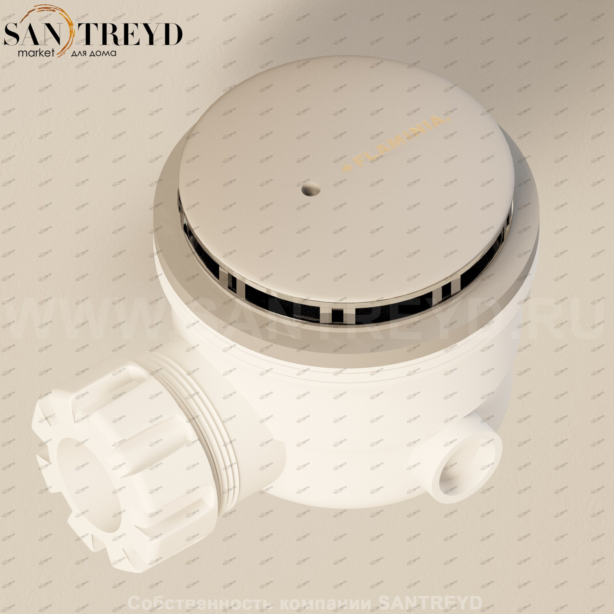 Flaminia PLFC Донный клапан с серой накладкой для душевого поддона PLFC.1019 Ceramica Flaminia Ricambi PLFC1019