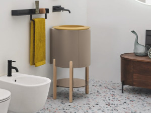 Напольный шкаф для умывальника из МДФ с дверцами