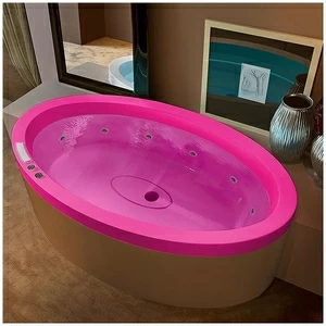 Ванна GRUPPO TREESSE Eos 190 STX-V849B-R розовая с гидромассажем овальная