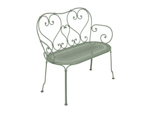 Стальная садовая скамейка с подлокотниками