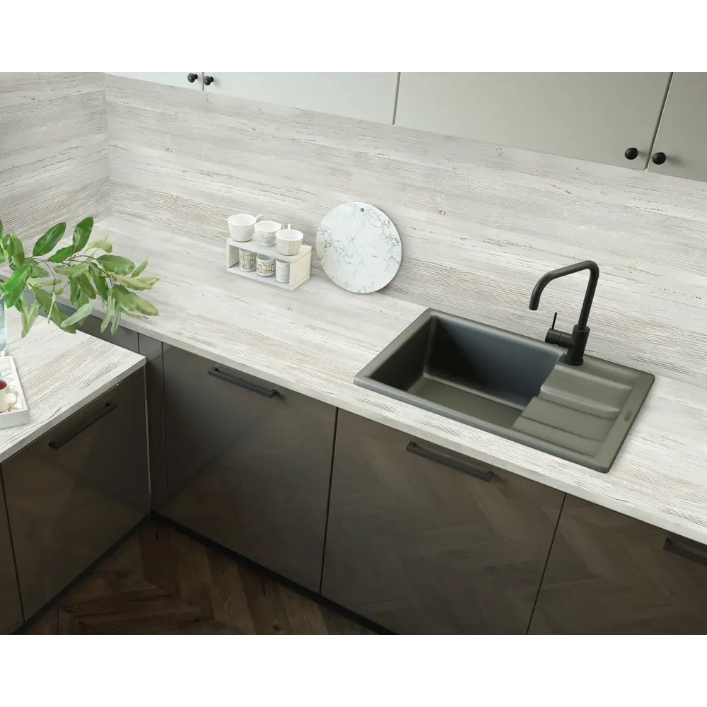 Столешница Фрейм 120x3.8x80 см ЛДСП цвет серый DELINIA STLM-2127171 - Вид №3