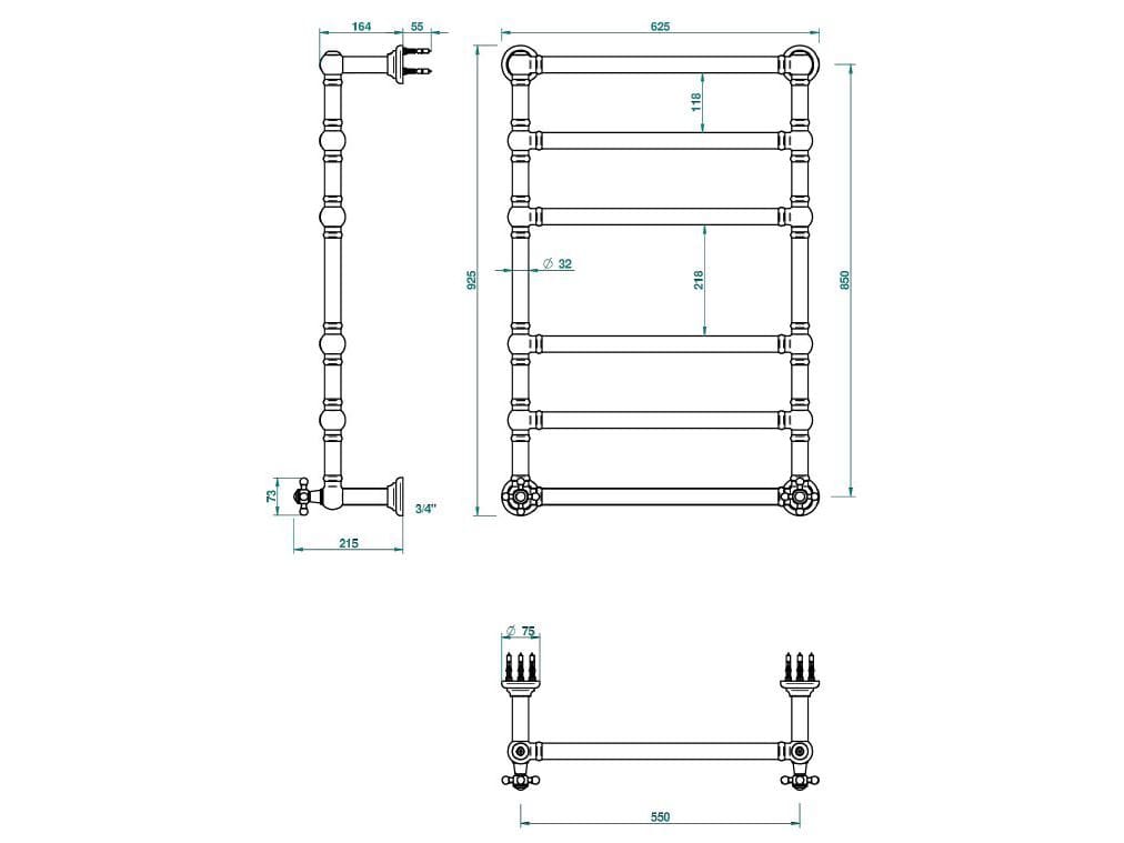 Полотенцесушитель THG Paris CHARLESTON ARCH-00004705 - Вид №1