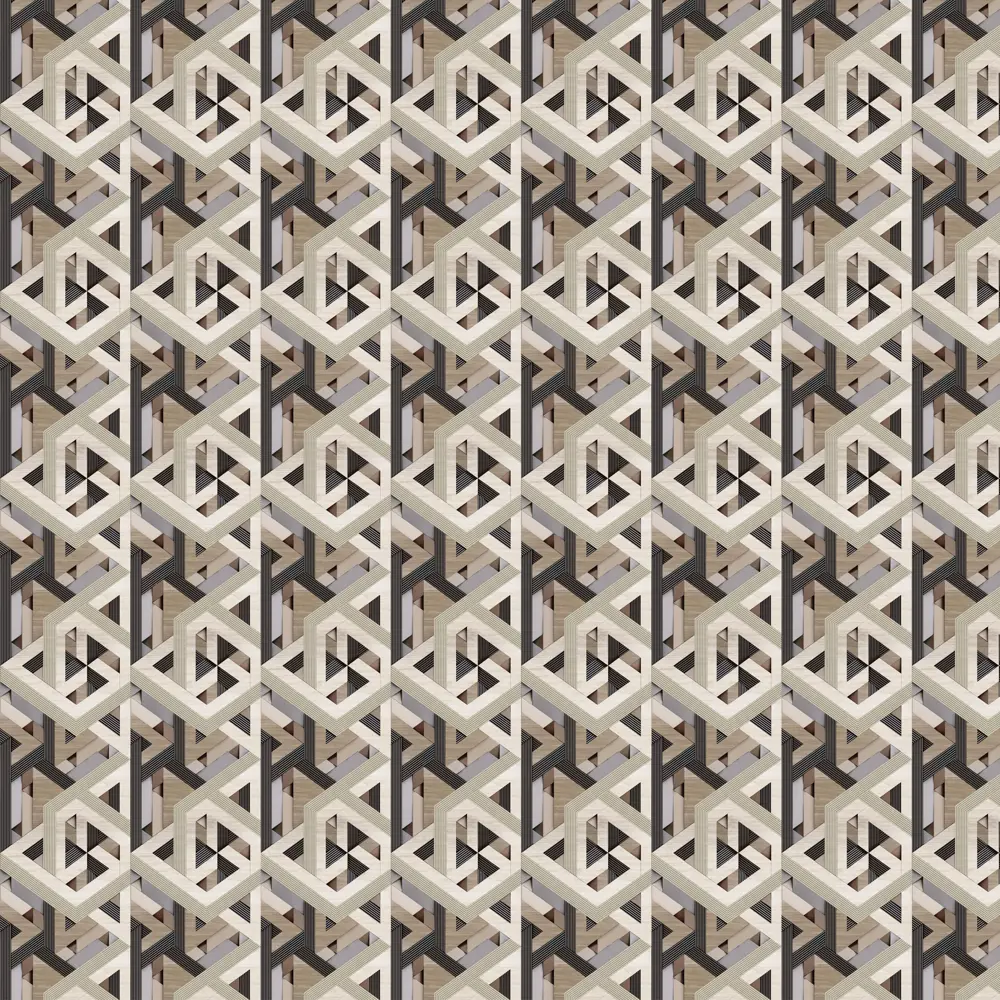 Панель ПВХ Шале бежево-черный 2700x375x8 мм VENTA STLM-2122733