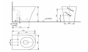 Керамический туалет без пола