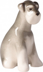 10592311 Императорский фарфоровый завод Скульптура "Цвергшнауцер щенок" "Молли" Фарфор твердый