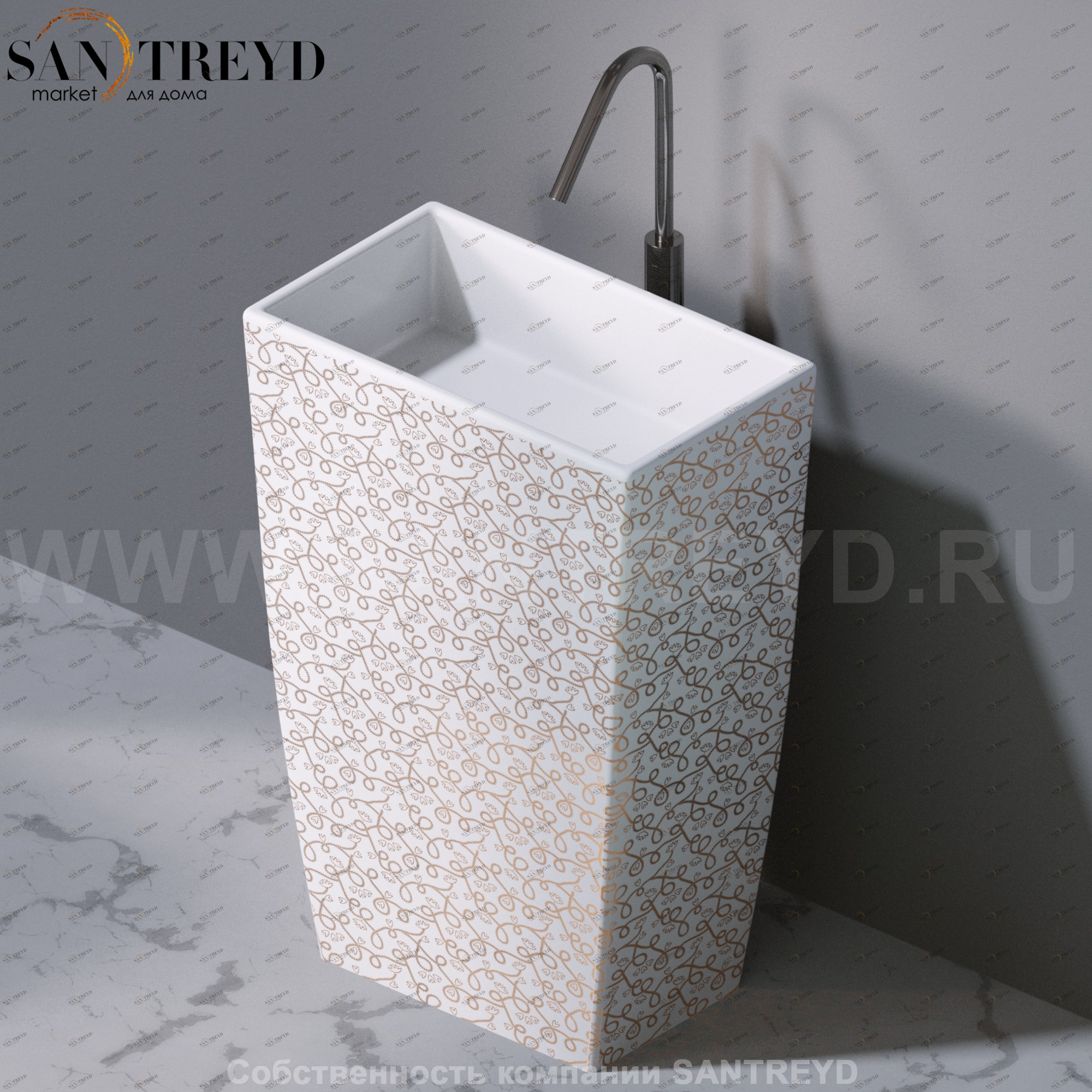 L110400G Напольная раковина стоящая прямоугольная A. e T. Italia Tower AeT ITALIA