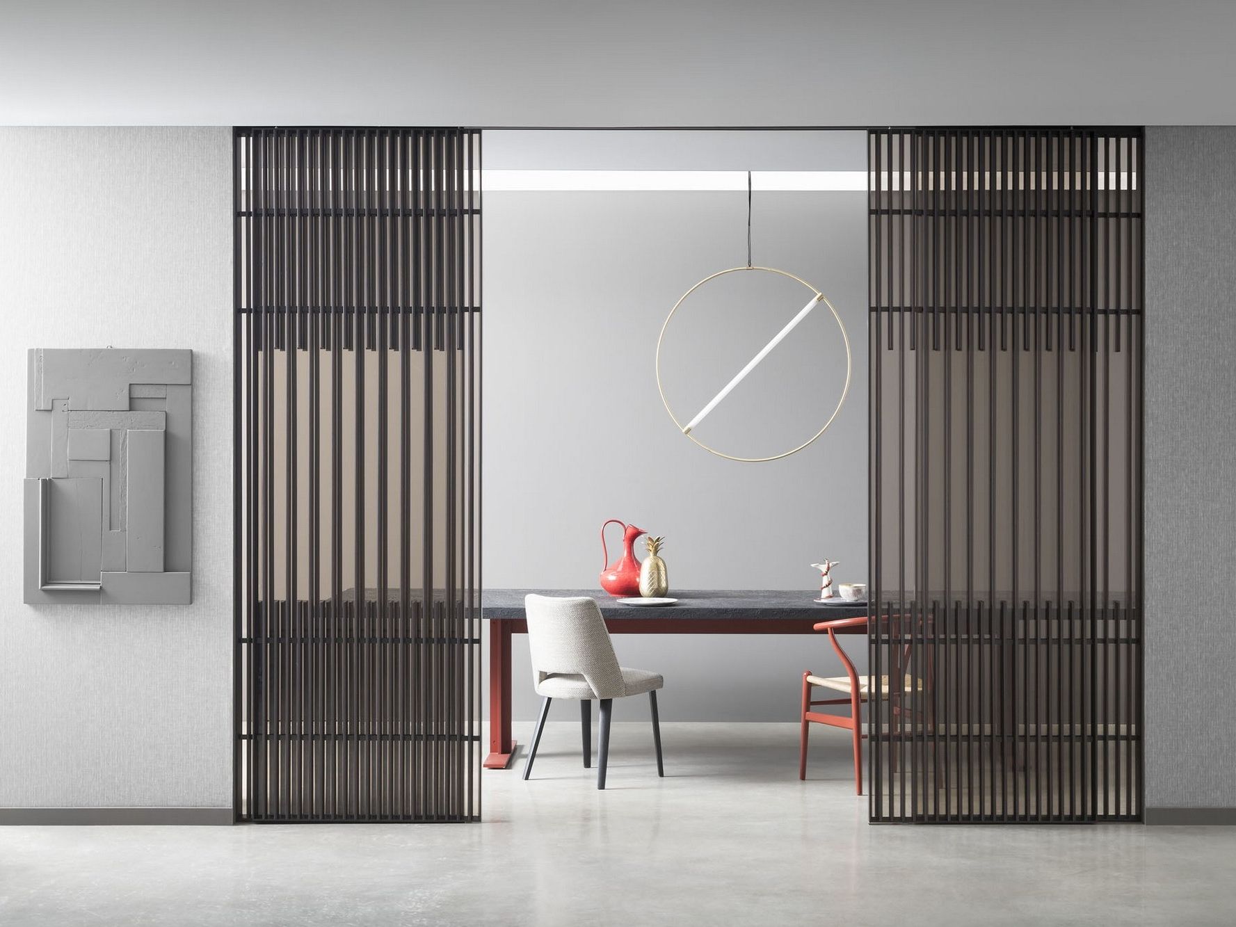 Алюминиевая и стеклянная дверь Lualdi раздвижные и поворотные системы из стекла ARCH-00050345 - Вид №1