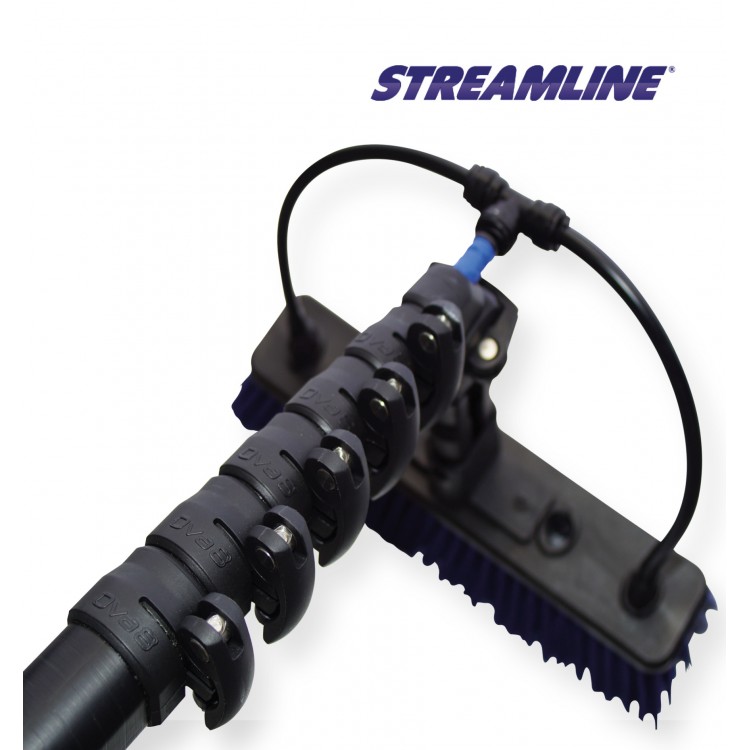 XR70-20-0810800-E STREAMLINE Карбоновая телескопическая штанга для высотной мойки фасадов и окон с внутренним шлангом с форсунками 10,8 м Модель XR70 - телескопическая штанга с 8 секциями из 70% углеродного волокна, длина 10,8 м. вес 2.6 кг (мойка фасада  - Вид №1