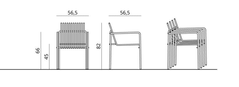 Стальной стул с порошковым покрытием с подлокотниками Urbantime Zeroиндексы.015 ARCH-00015112 - Вид №6
