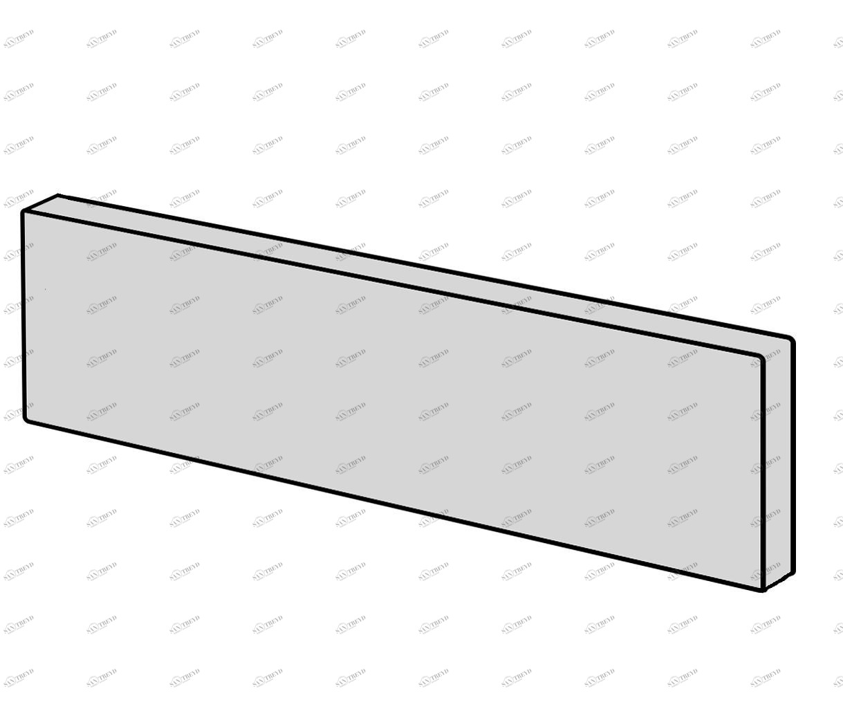 Бортик пристенный LAURA 120 стекло Эмаль, цвет RAL Tessoro TSLA120SKERAL