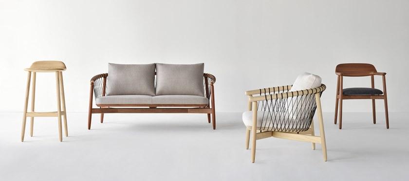 Herman Miller 2-х местный диван из дерева и ткани Crosshatch sun-id-1488065 - Вид №7